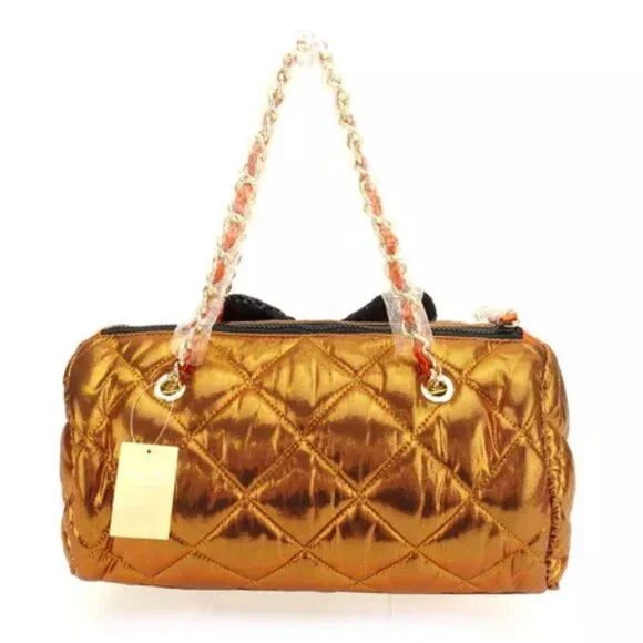 Samantha Vega Handbag Orange Black Woman Authentic Used